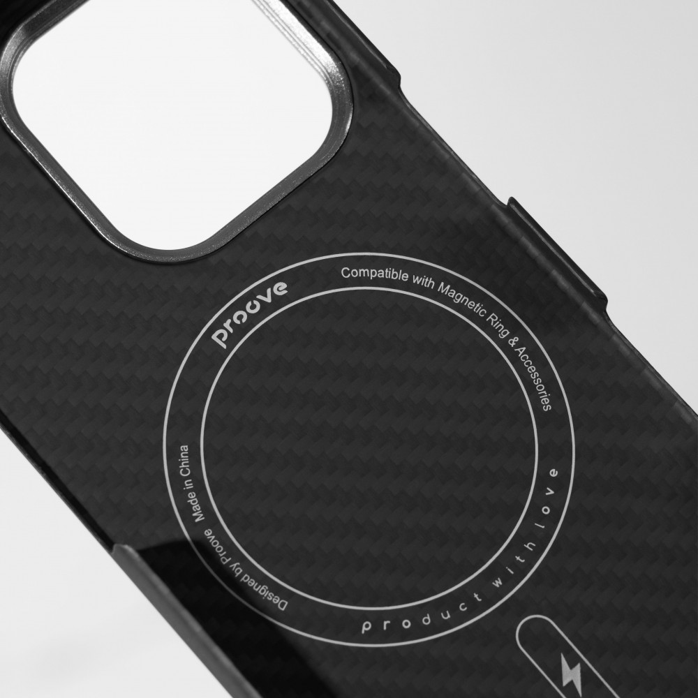 Чехол Proove Carbon Slim with Magnetic Ring iPhone 16 Plus black (PCCSIP16PL02) Черный на картинке №6