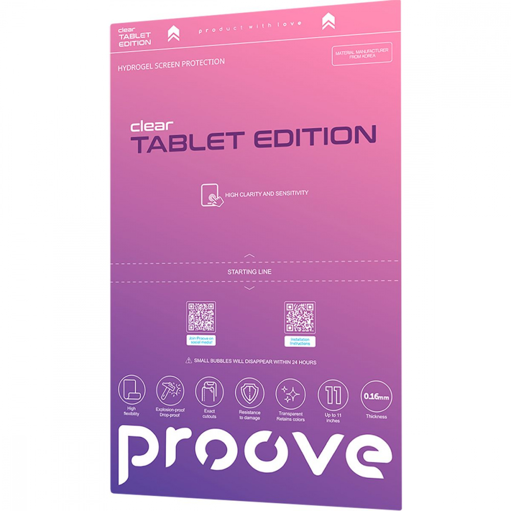 Захисна гідрогелева плівка Proove Hydrogel Screen Protection TABLET EDITION Clear — Придбати в Україні - фото 1