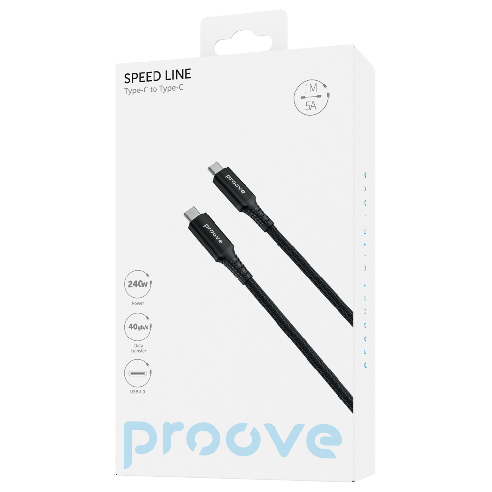 Кабель Proove Speed Line Type-C to Type С 240W USB 4.0 (1m) - фото 1