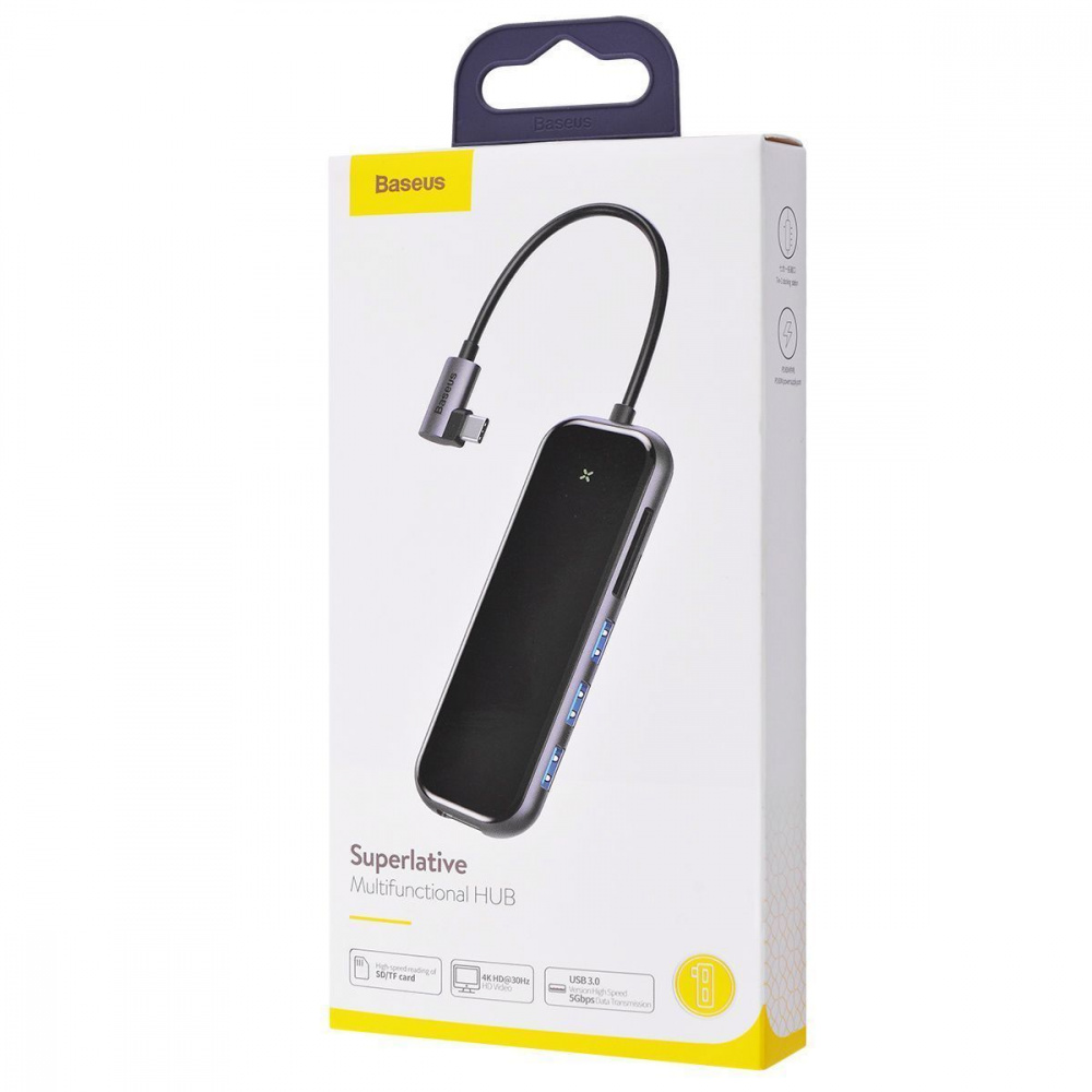 USB-Хаб Baseus Multi-functional (Type-C to 3xUSB3.0+HD4K+SD/TF+PD) — Придбати в Україні - фото 1
