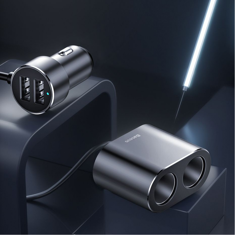 АЗП Baseus High Efficiency Dual Cigarette Lighter 2USB — Придбати в Україні - фото 1