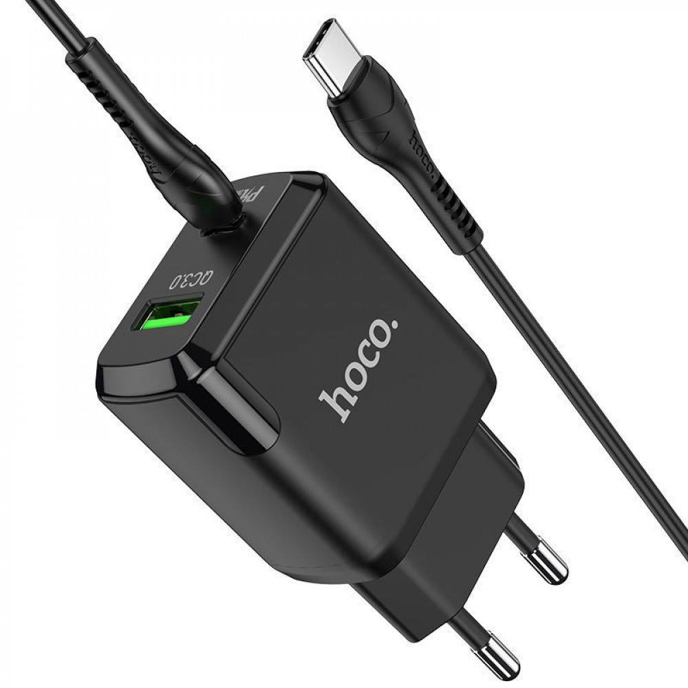 СЗУ Hoco N5 Favor + Cable (Type-C to Type-C) 20W PD+QC3.0 Type-C + USB - фото 5