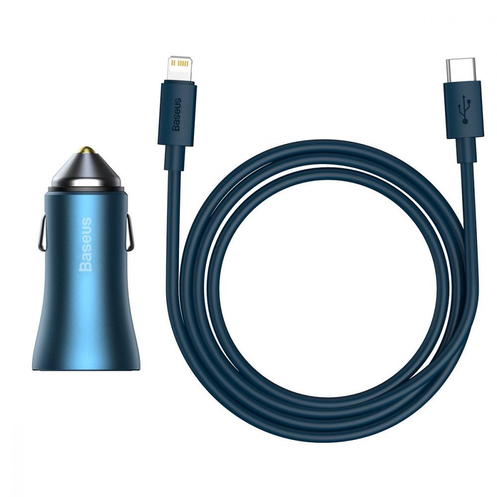Автомобильное ЗУ Baseus Golden Contactor Pro 40W USB + Type-C (with Cable Type-C to Lightning (1m)) - фото 8