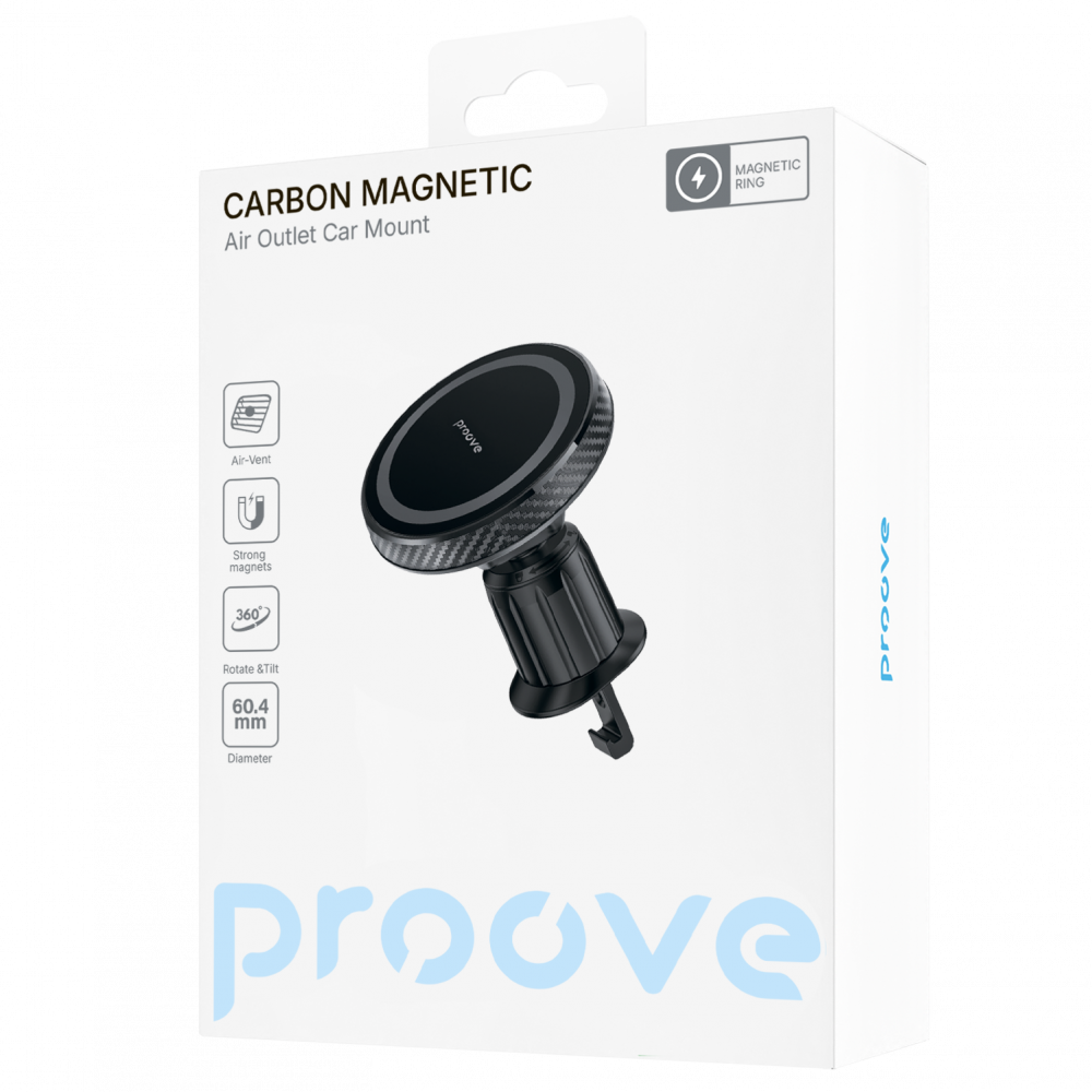Автомобільний тримач Proove Carbon Magnetic Air Outlet Car Mount — Придбати в Україні - фото 1