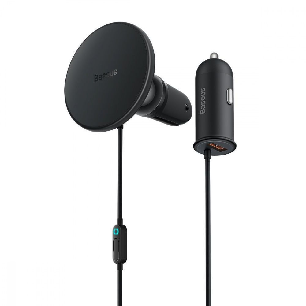 АЗП Baseus CW01 Magnetic Wireless Car Mount 40W (Бездротова зарядка 15W + USB 25W) — Придбати в Україні - фото 1