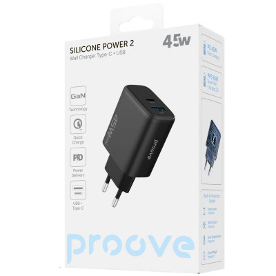 Купить СЗУ Proove Silicone Power 2 45W (Type-C+USB) 68733 - Ncase