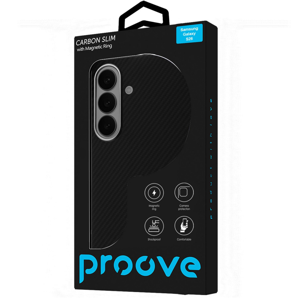 Чохол Proove Carbon Slim with Magnetic Ring Samsung Galaxy S26 black (PCCSSGSO2602) Чорний на малюнкі №2