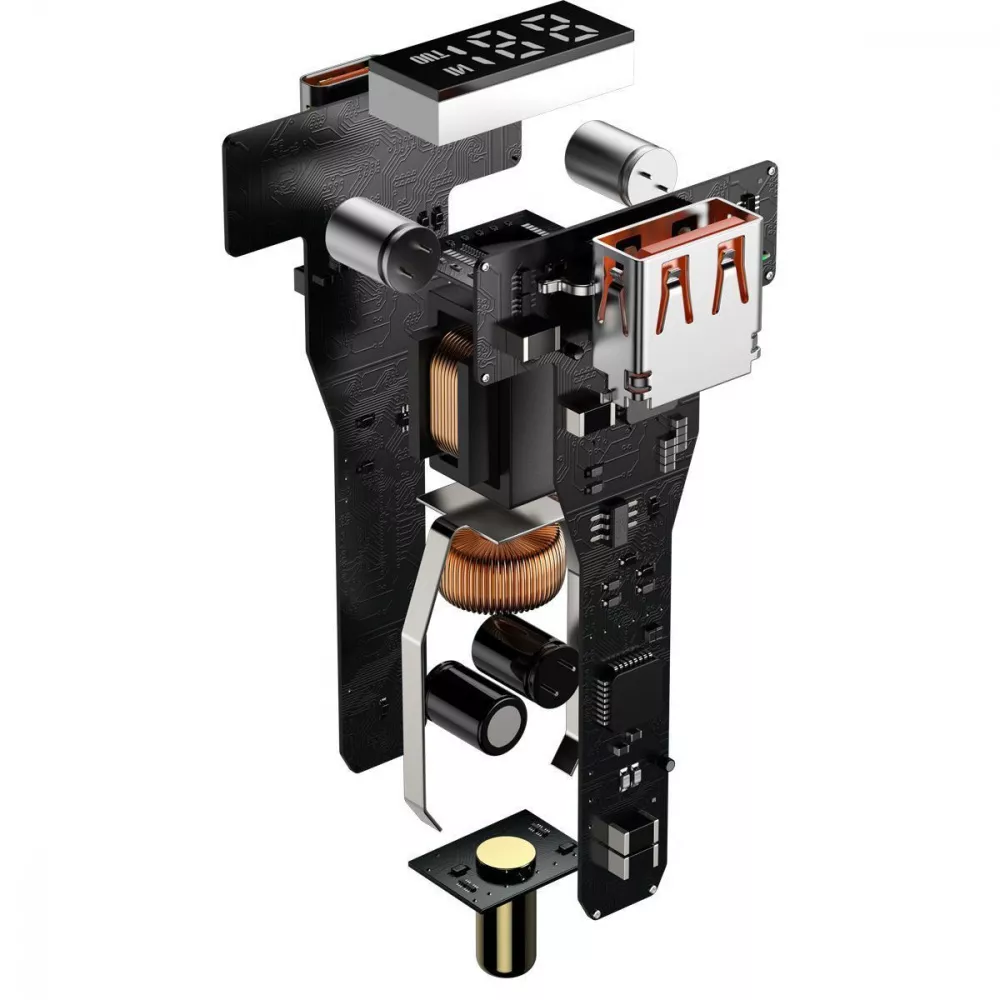 Автомобильное ЗУ Baseus Superme Digital Display PPS 100W USB + Type-C - фото 6