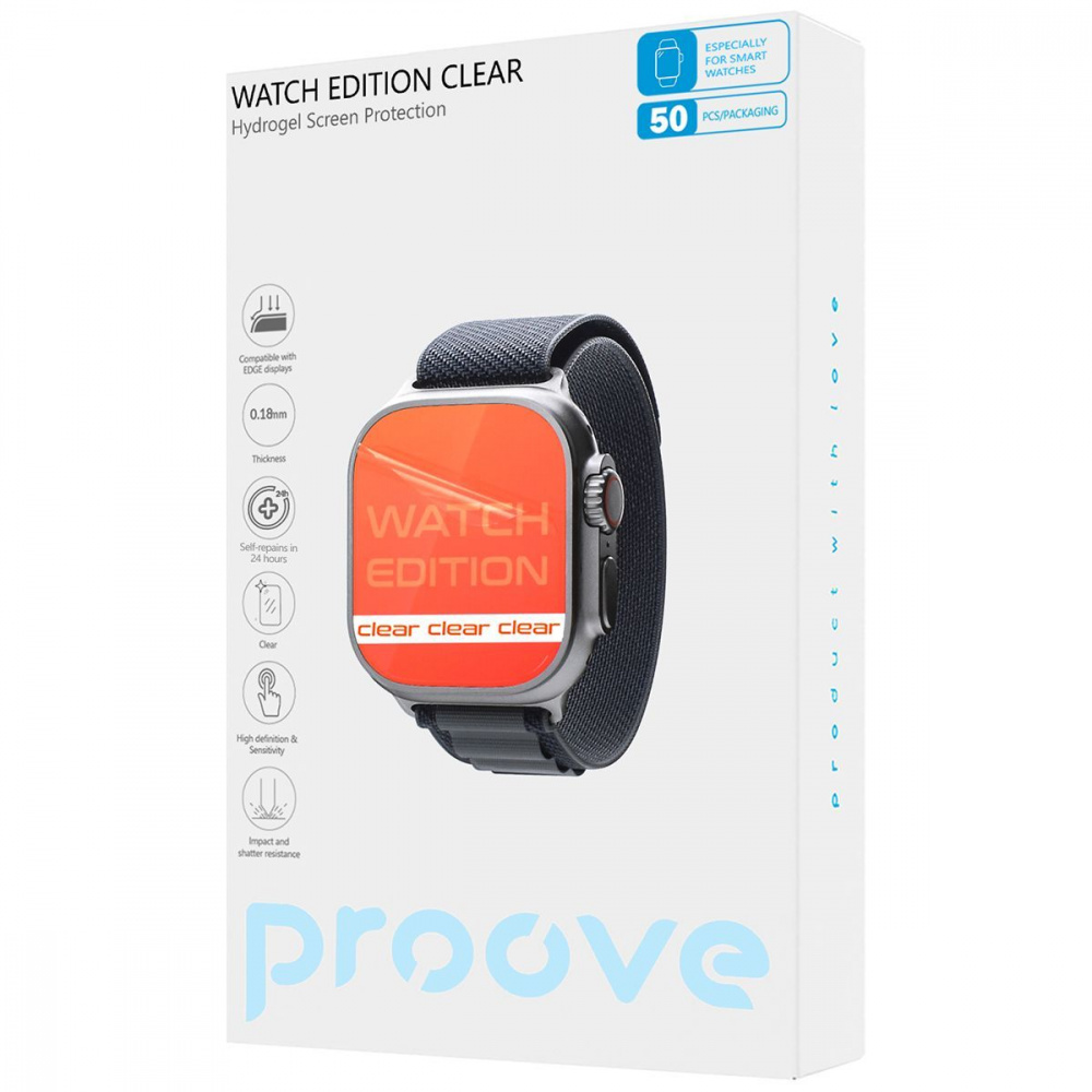 Захисна гідрогелева плівка Proove Hydrogel Screen Protection WATCH EDITION Clear — Придбати в Україні