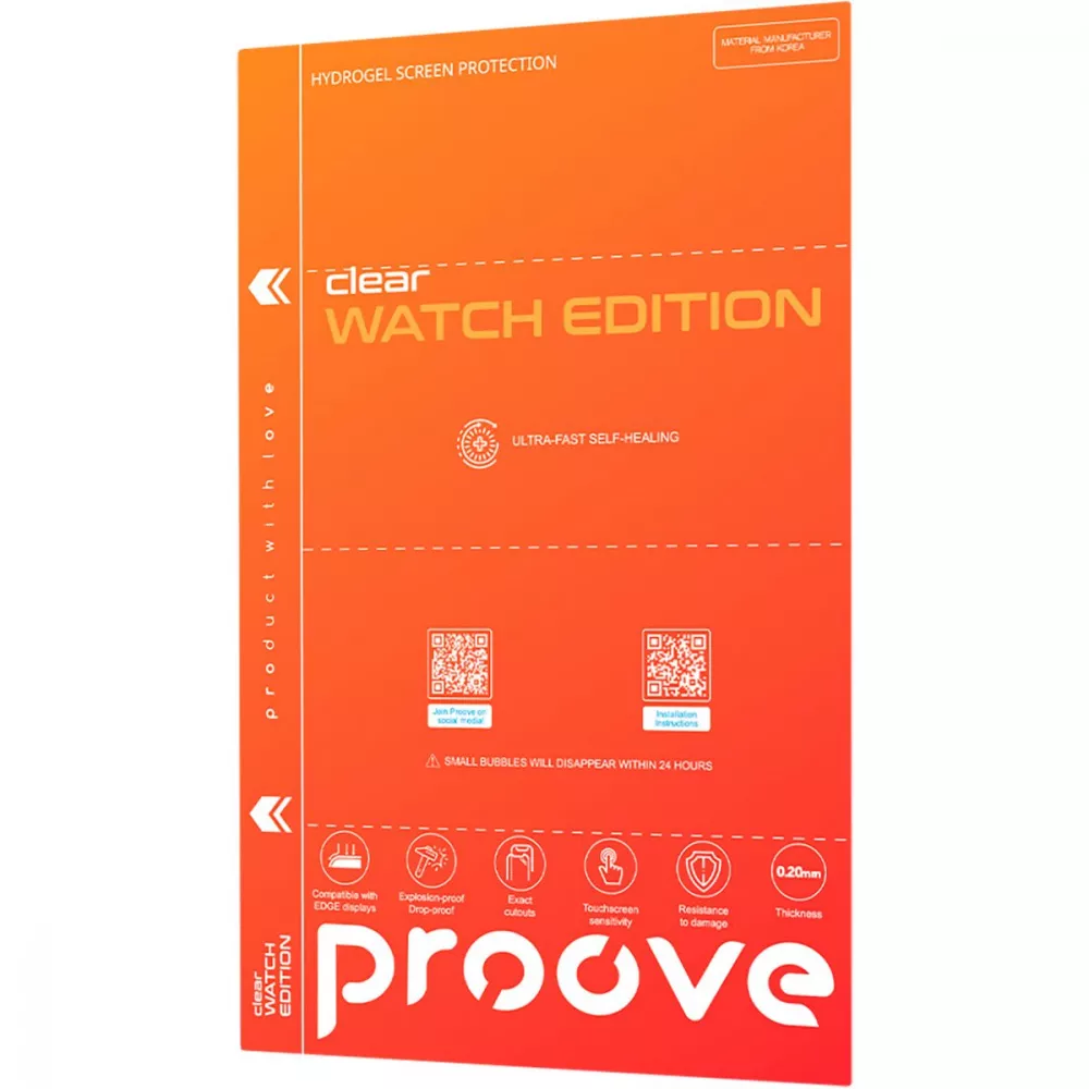 Защитная гидрогелевая пленка Proove Hydrogel Screen Protection WATCH EDITION Clear - фото 1