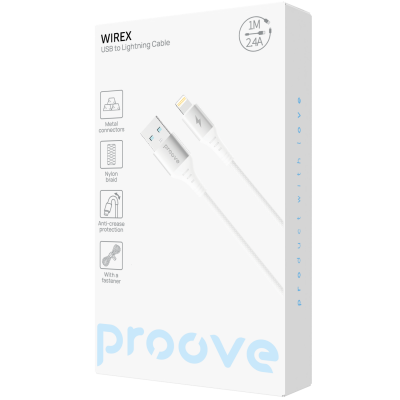 Купить Кабель Proove WireX USB to Lightning 2.4A (1m) 63254 - Ncase