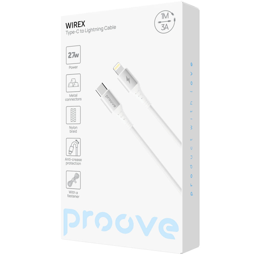 Кабель Proove WireX Type-C to Lightning 27W (1m) - фото 1