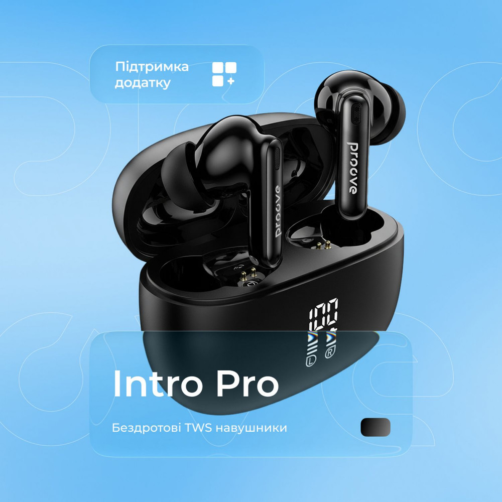 Бездротові навушники Proove Intro Pro TWS with ANC (APP) — Придбати в Україні