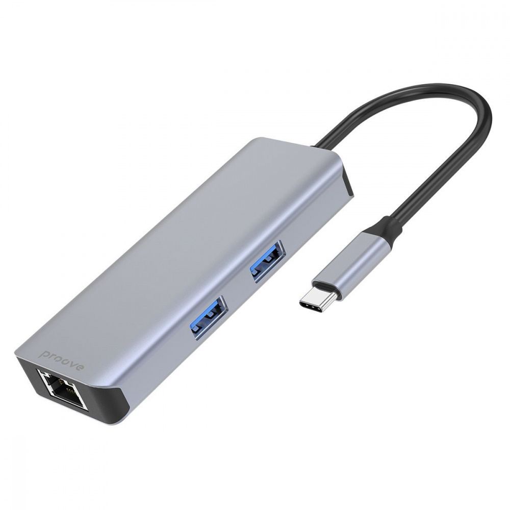 Type-C-Хаб Proove Iron Link 6 in 1 (2*USB3.0 + SD/TF + RJ45 + HDMI)