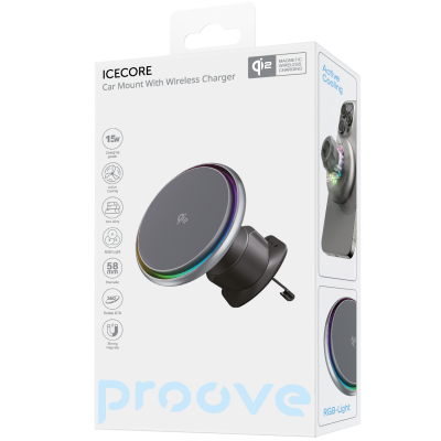 Купить Автодержатель с Беспроводной Зарядкой Proove IceCore Qi2 15W 64945 - Ncase