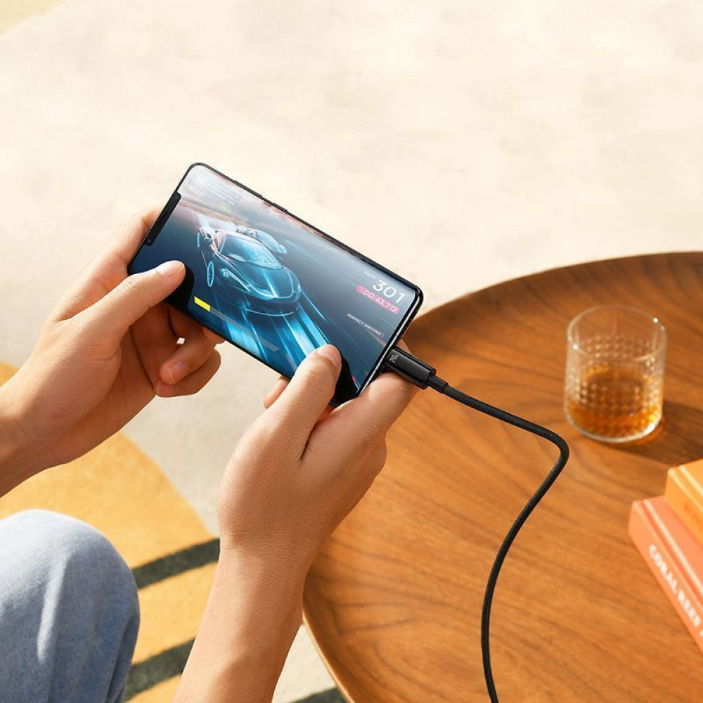 Кабель Baseus Tungsten Gold Fast Charging Type-C to Type-C 240W (1m) - фото 3