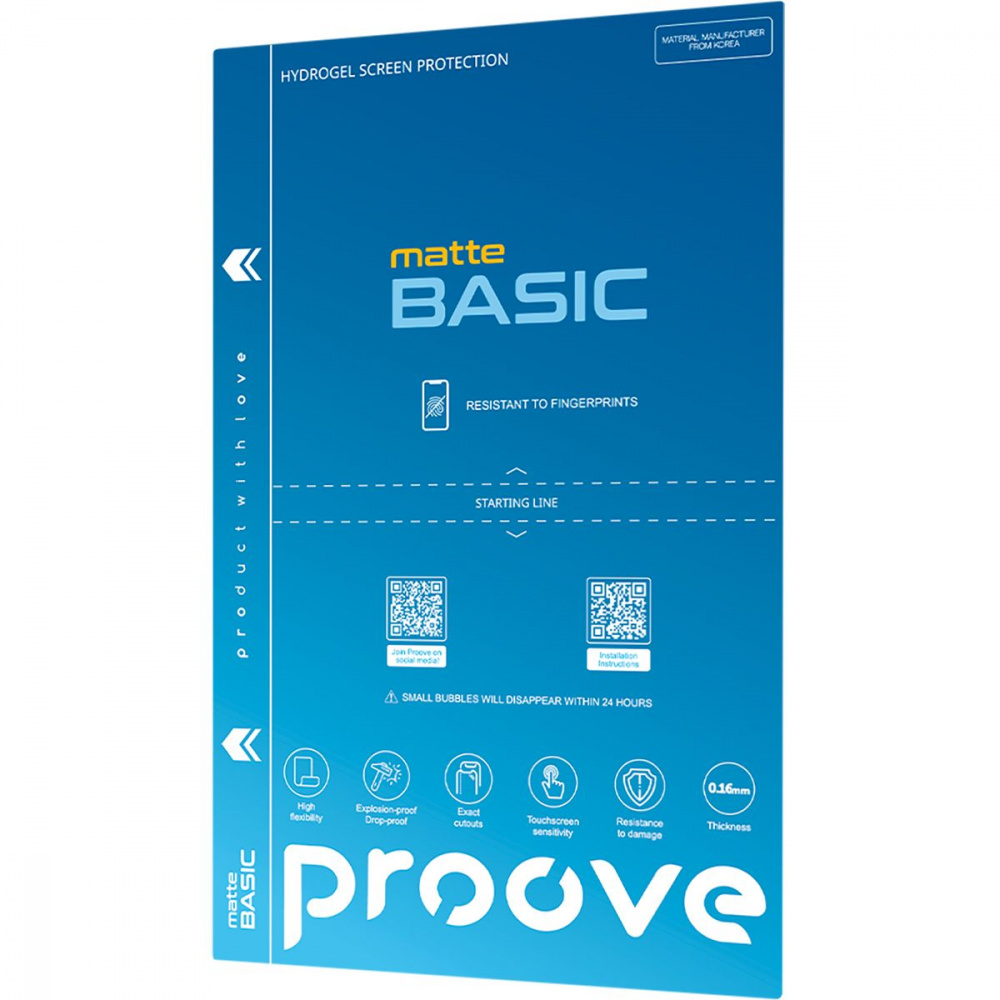 Защитная гидрогелевая пленка Proove Hydrogel Screen Protection BASIC Matte - фото 1
