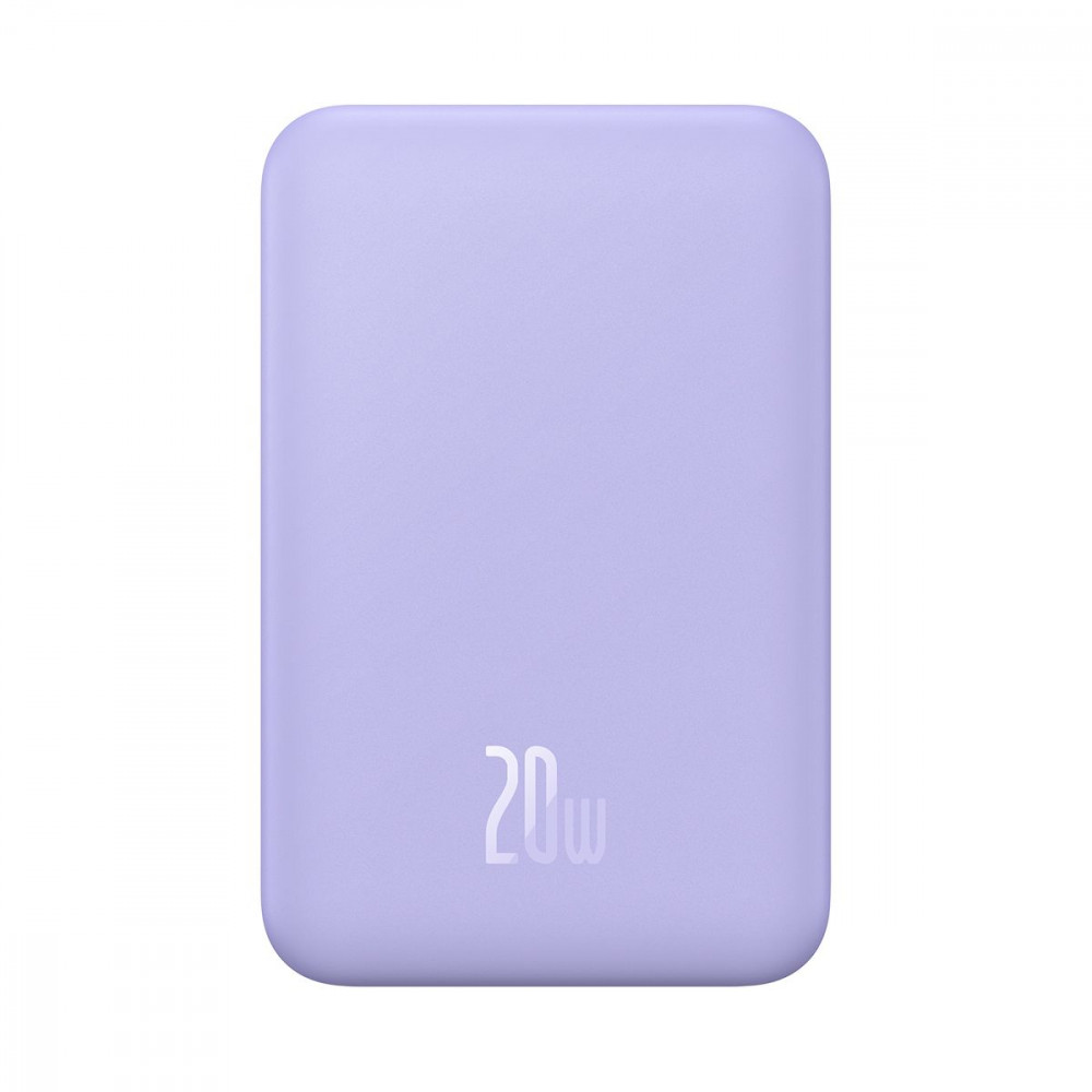 Портативна Батарея Baseus Magnetic Mini 20W 20000mAh (With cable Type-C to Type-C 20V/3A 0.3m) purple на малюнкі №1
