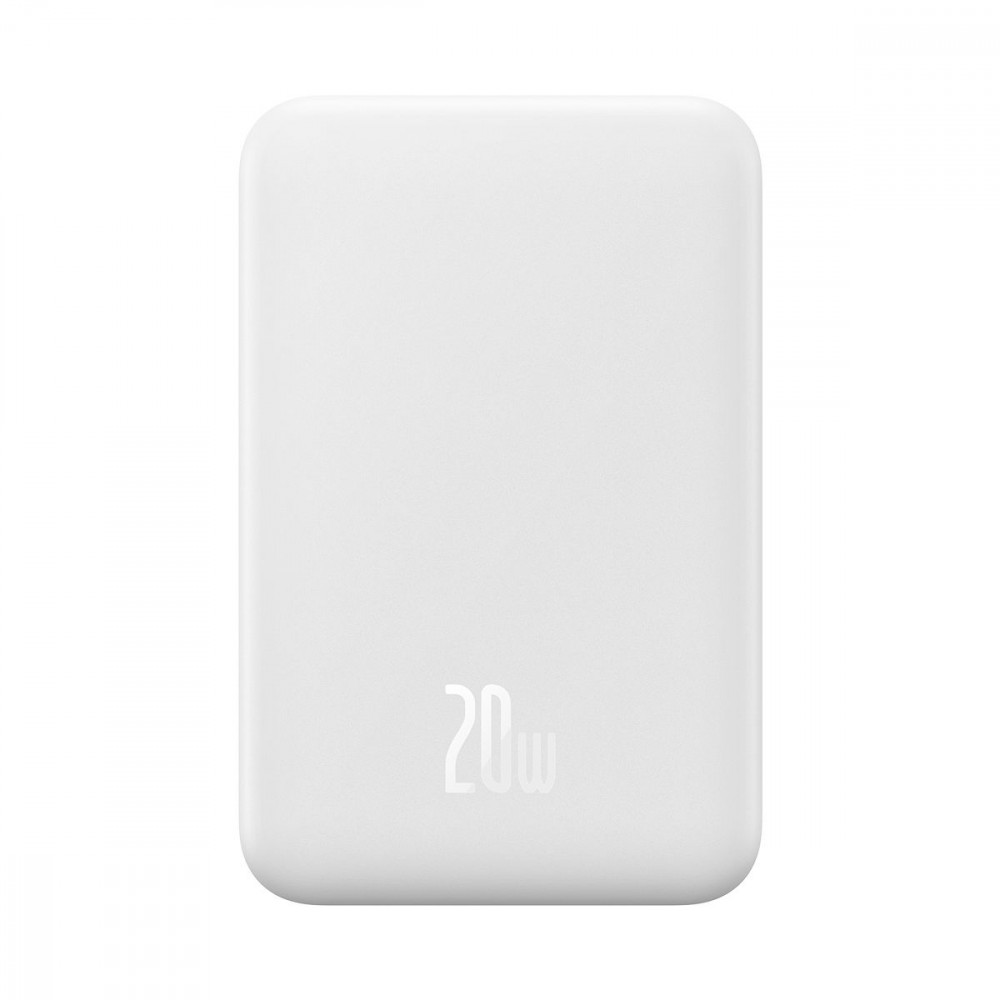 Портативна Батарея Baseus Magnetic Mini 20W 20000mAh (With cable Type-C to Type-C 20V/3A 0.3m) white на малюнкі №1