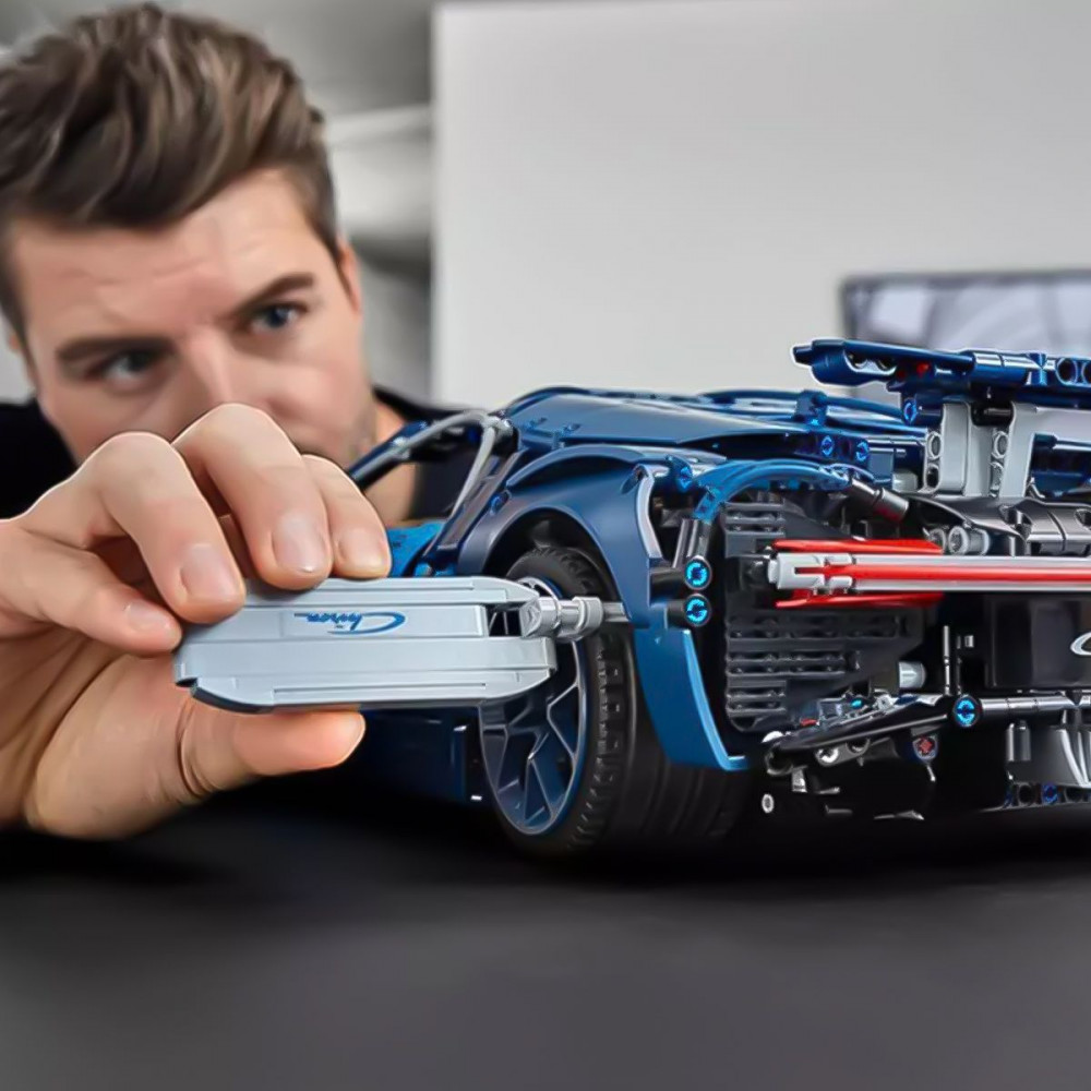 Машинка-конструктор Bugatti Chiron blue (68035) Синий на картинке №10