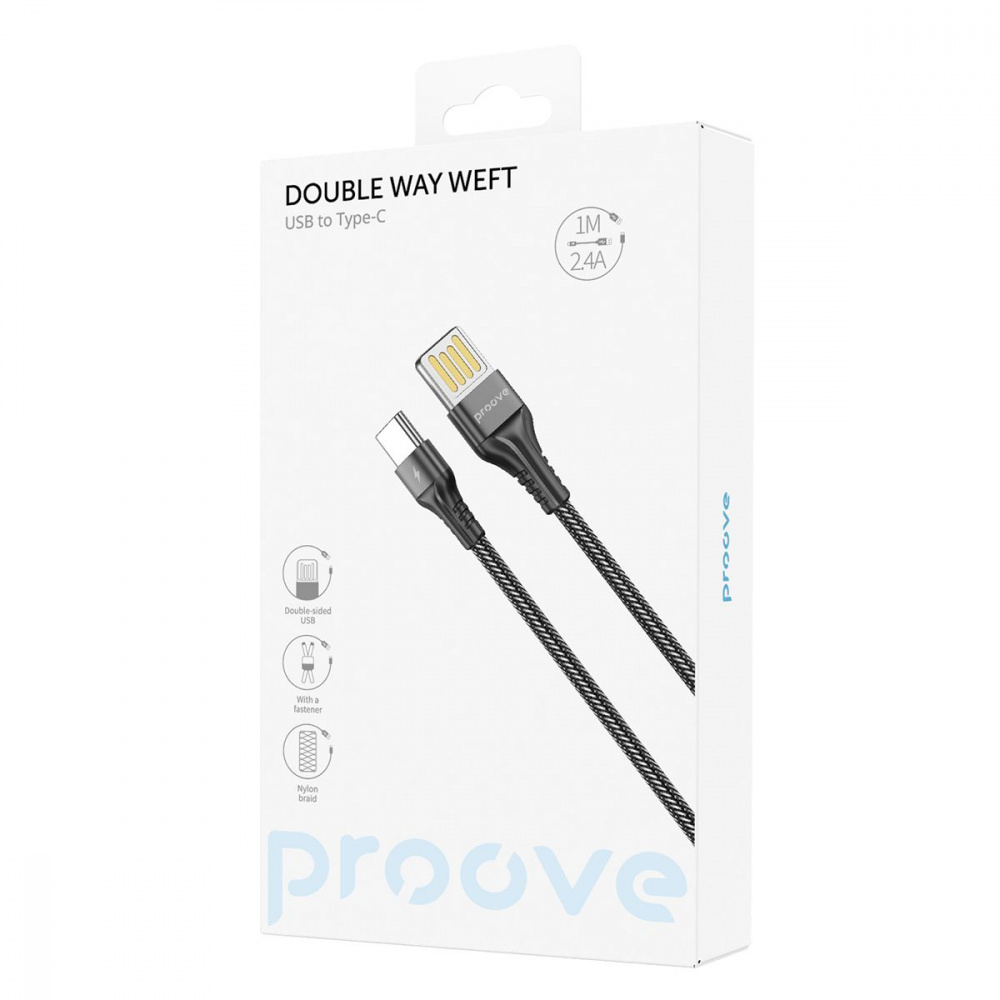 Кабель Proove Double Way Weft USB to Type-C 2.4A (1m) — Придбати в Україні