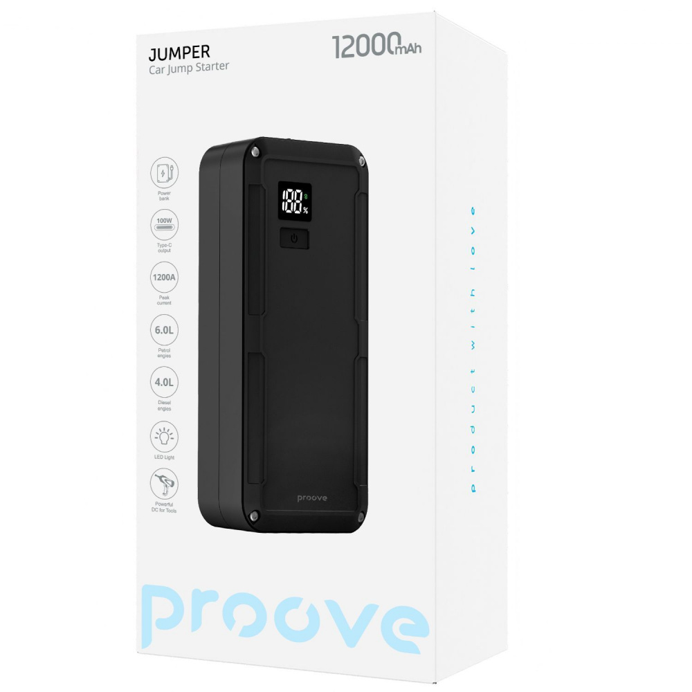 Пусковое Устройство Proove Jumper 12 000mAh 1200A - фото 1