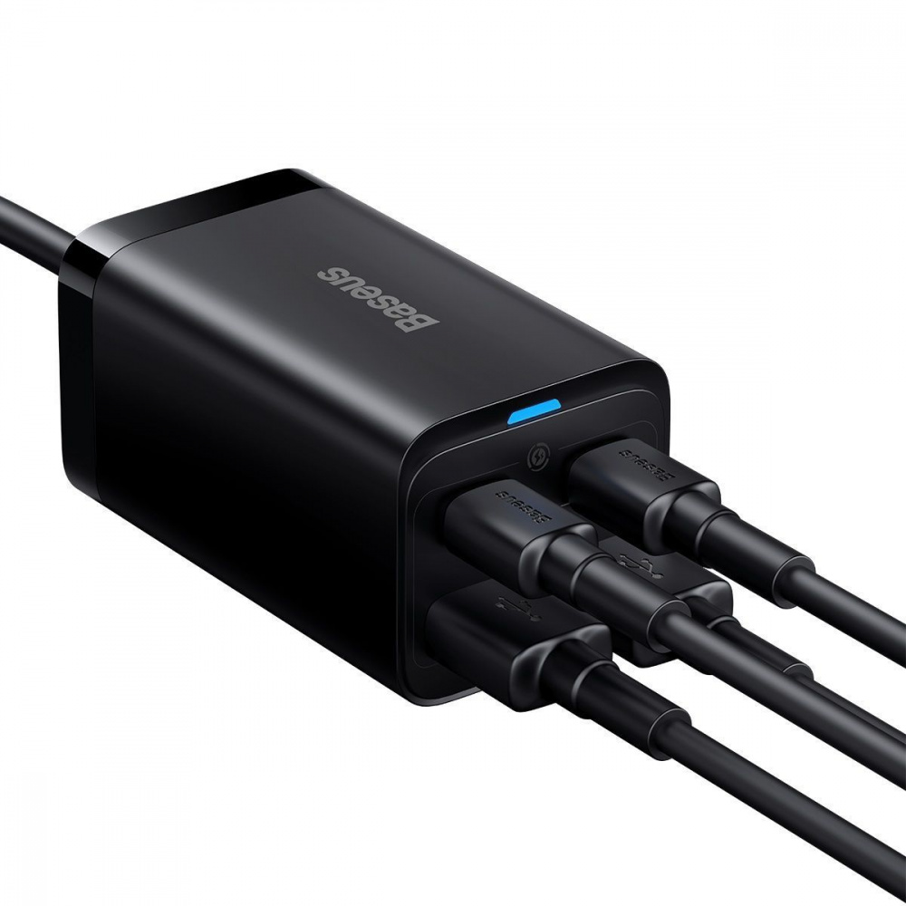 Wall Charger Baseus GaN3 Pro 65W (2 Type-C + 2 USB) + Cable Type-C to Type-C 100W (1m) - фото 7