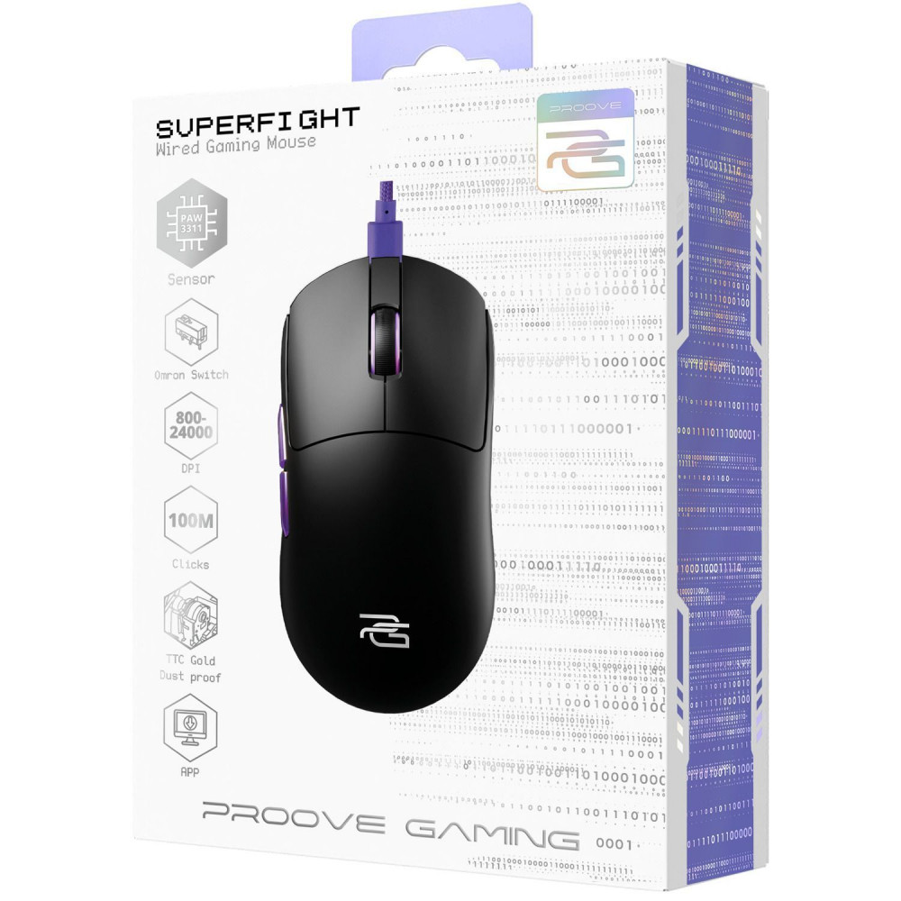 Проводная игровая мышь Proove Gaming Superfight Wired black/purple (GMSW00102001) Чёрный/фиолетовый на картинке №2