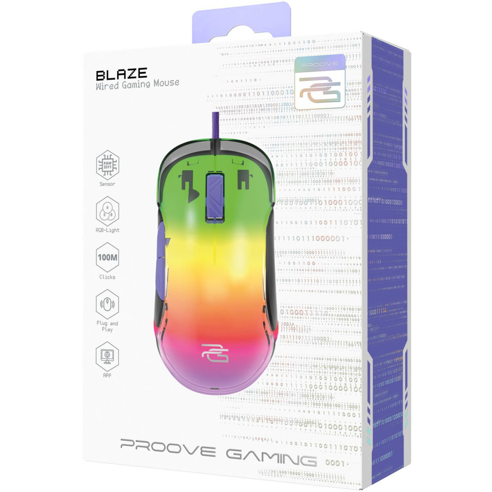 Проводная игровая мышь Proove Gaming Blaze black/purple (GMBL00102001) Чёрный/фиолетовый на картинке №2