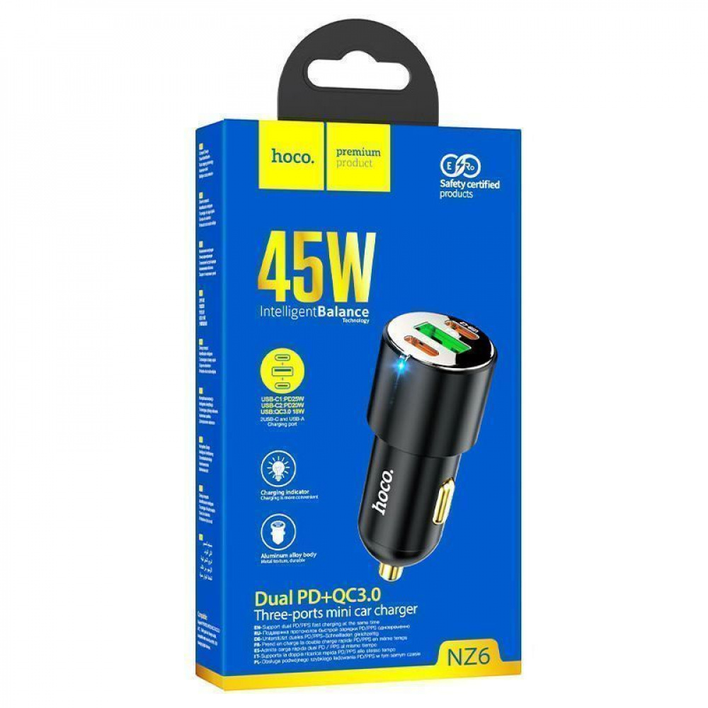 АЗП Hoco NZ6 45W (2 Type-C + 1 USB) — Придбати в Україні