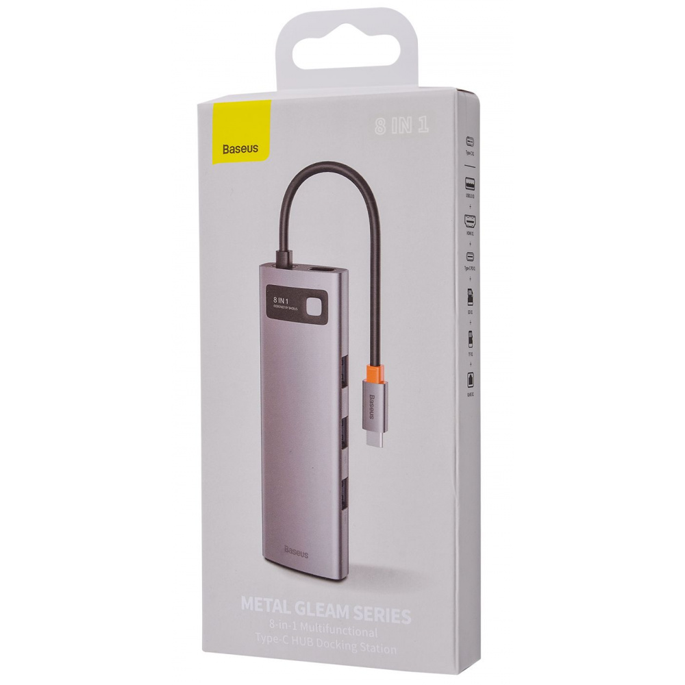 USB-Хаб Baseus Metal Gleam Series 8-in-1 Type-C — Придбати в Україні - фото 1