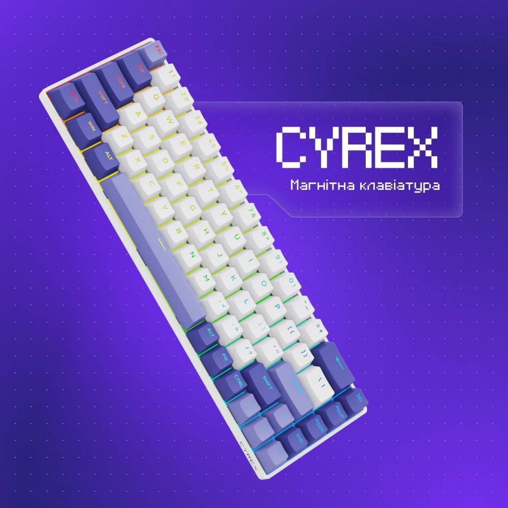 Дротова магнітна клавіатура Proove Gaming Cyrex (Ukraine Layout) black/purple (MKCR00022416) Чорний/фіолетовий на малюнкі №3