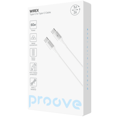 Кабель Proove WireX Type-C to Type-C 60W (1m) — Придбати в Україні