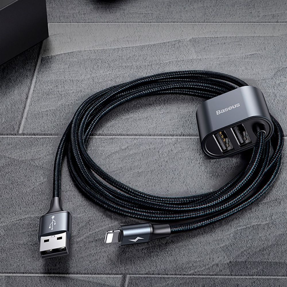 Кабель Baseus Special Data for Backseat (USB to Lightning + 2USB) - фото 1