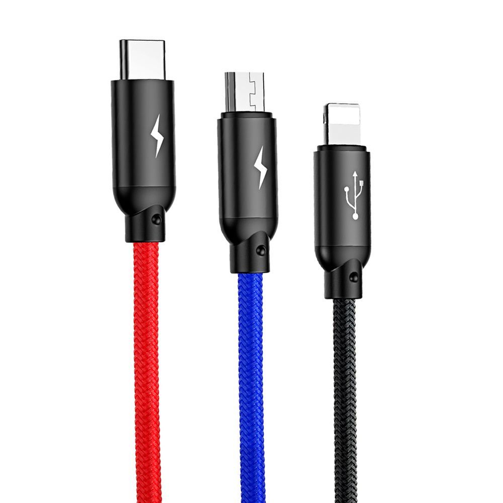 Cable Baseus Three Primary Colors 3-in-1 (0.3m)