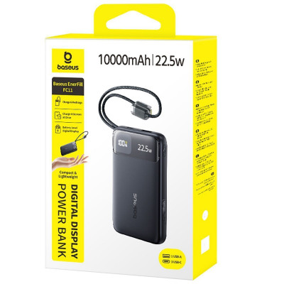 Портативна Батарея Baseus EnerFill FC11 Digital Display 10000mAh 22.5W + Кабель Type-C to Type-C — Придбати в Україні