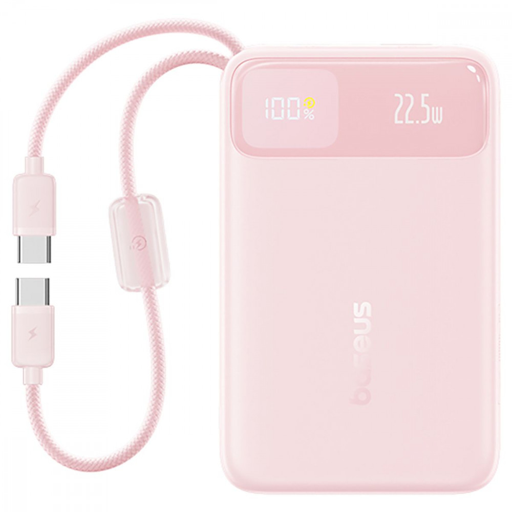 Портативна Батарея Baseus EnerFill FC11 Digital Display 10000mAh 22.5W + Кабель Type-C to Type-C beige (E0030401) Бежевый на картинке №1
