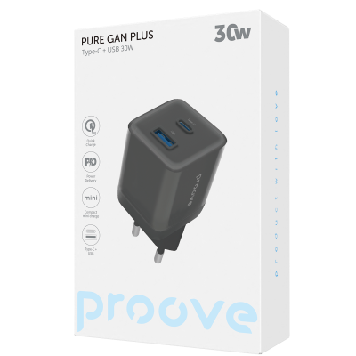 Купить СЗУ Proove Pure GaN Plus 30W (Type-C + USB) 60071 - Ncase