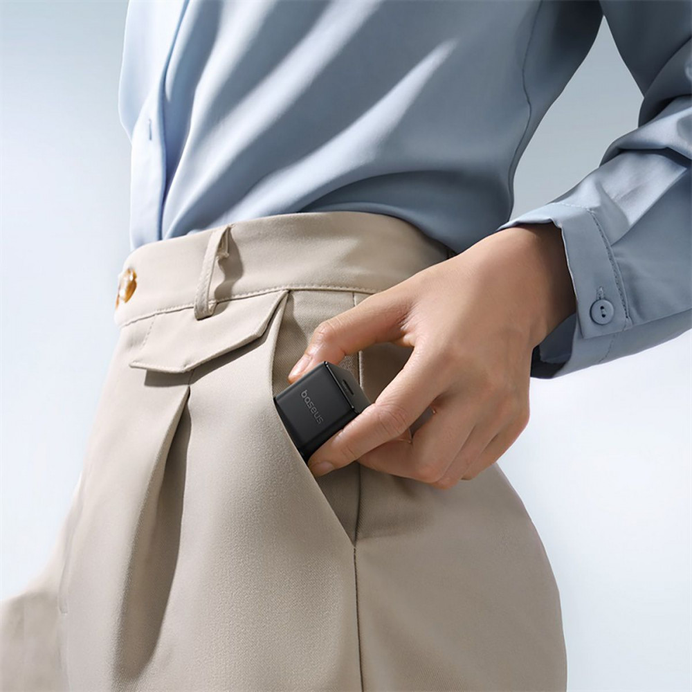 МЗП Baseus Palm Fast Charger 20W (Type-C) + Кабель Type-C to Lightning 20W (1m) black (E0116401) Чорний на малюнкі №8