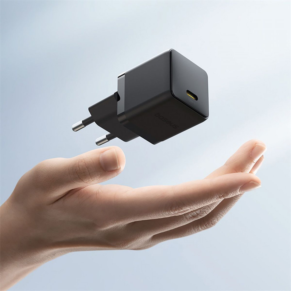 МЗП Baseus Palm Fast Charger 20W (Type-C) + Кабель Type-C to Lightning 20W (1m) black (E0116401) Чорний на малюнкі №9