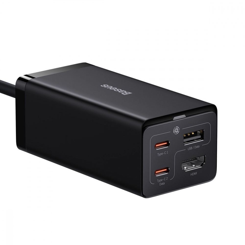 МЗП Baseus GaN5 Pro 67W USB+2Type-C+HDMI (1.5m) + Кабель Type-C to Type-C 100W(20V/5A (1m) — Придбати в Україні - фото 1