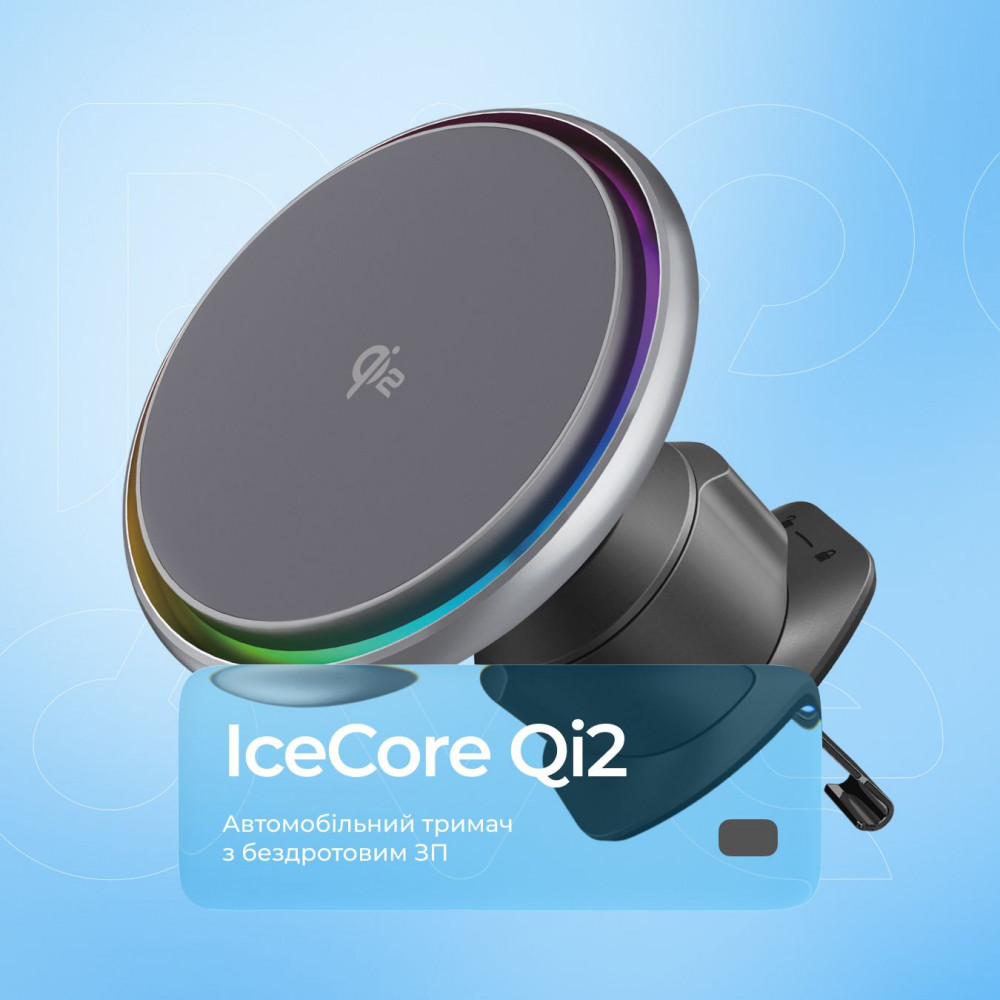 Автомобільний тримач з Бездротовим ЗП Proove IceCore Qi2 15W — Придбати в Україні - фото 2