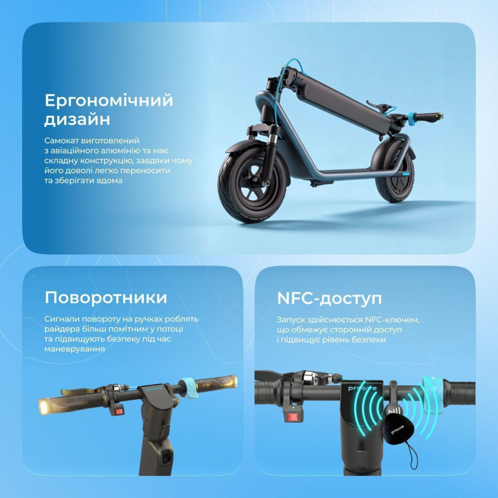 Електросамокат Proove Model Urban Plus App 450W (чорно-сірий) (67517) на малюнкі №4