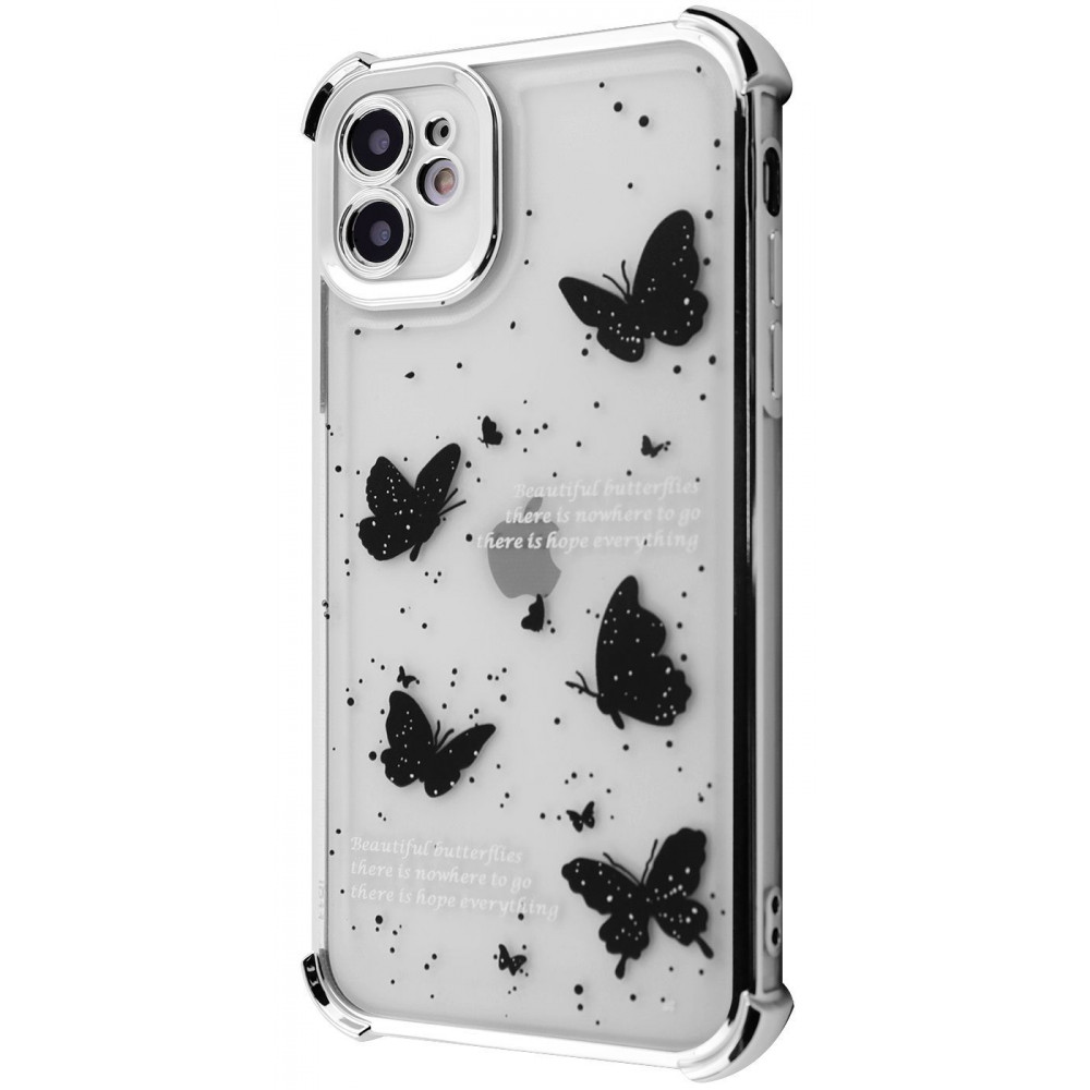 Чехол WAVE Winkie iPhone 12 silver/butterfly на картинке №1