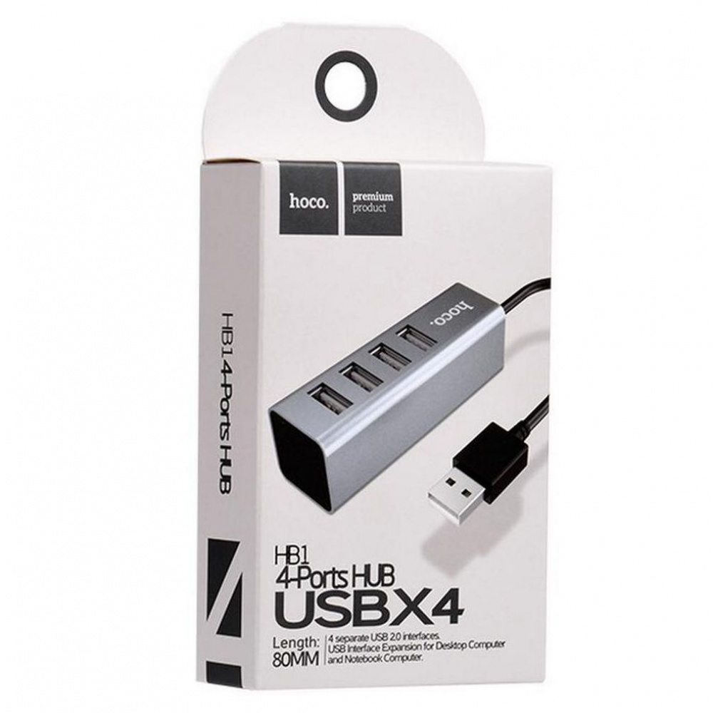 USB-Хаб Hoco HB1 (USB to USB2.0*4) - фото 1