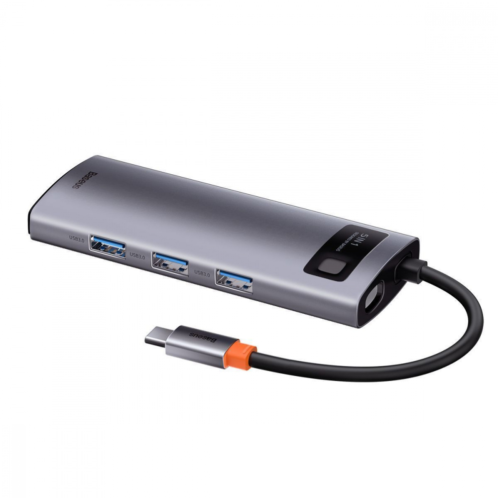 USB-Хаб Baseus Metal Gleam Series 5-in-1 (3xUSB3.0 + 4KHD + Type-C) - фото 6