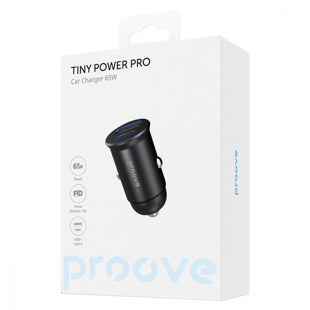 Автомобильное ЗУ Proove Tiny Power Pro 65W (USB + Type-C) - фото 1