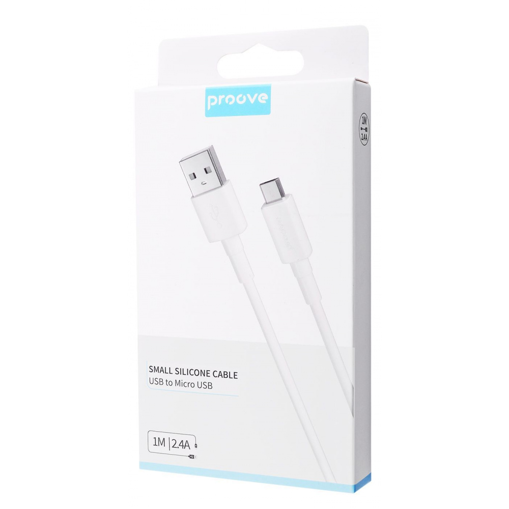 Кабель Proove Small Silicone USB to Micro USB 2.4A (1m) — Придбати в Україні