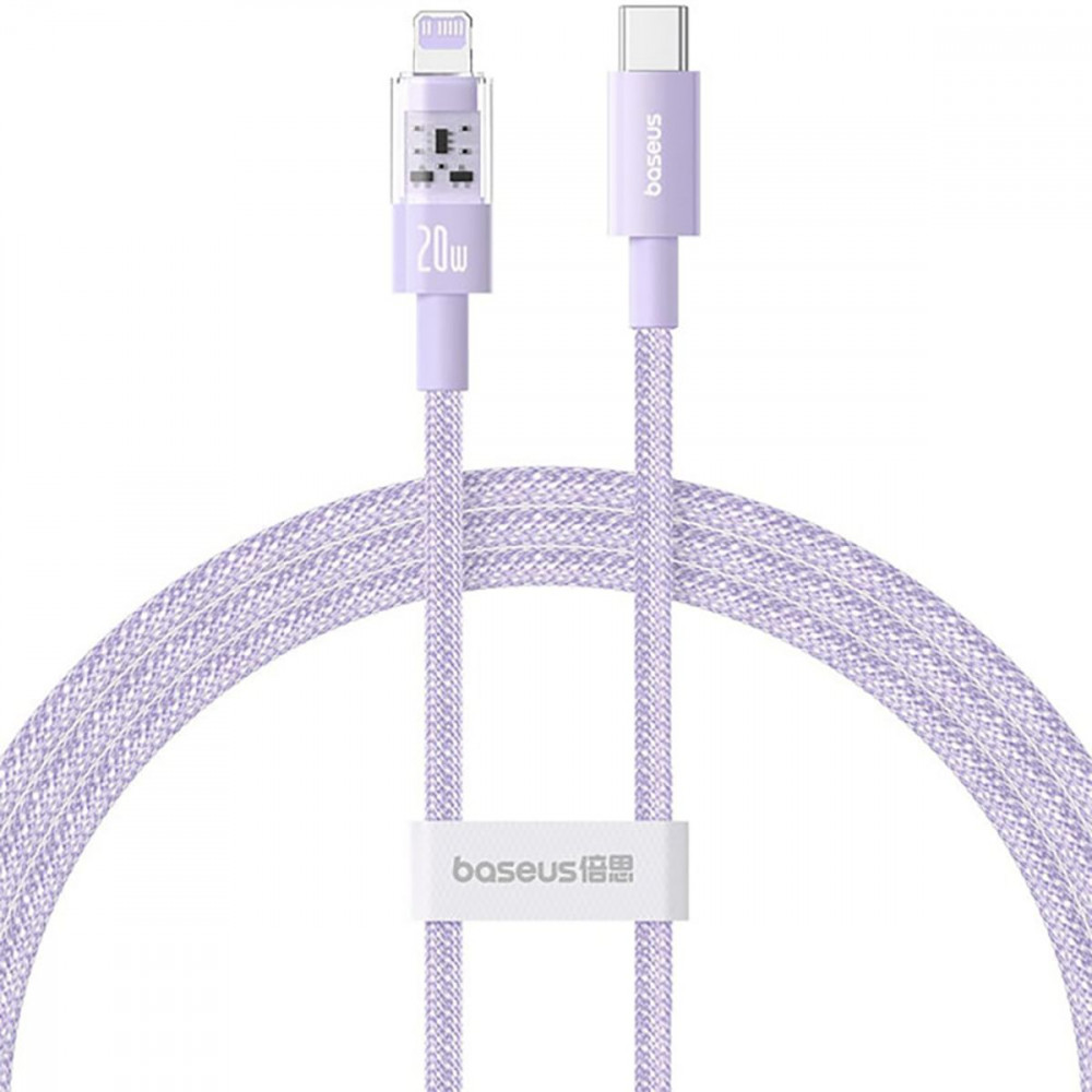 Кабель Baseus Gem Fast-Charging Type-C to Lightning 20W 1m purple (P10373001511-00) Фіолетовий на малюнкі №1