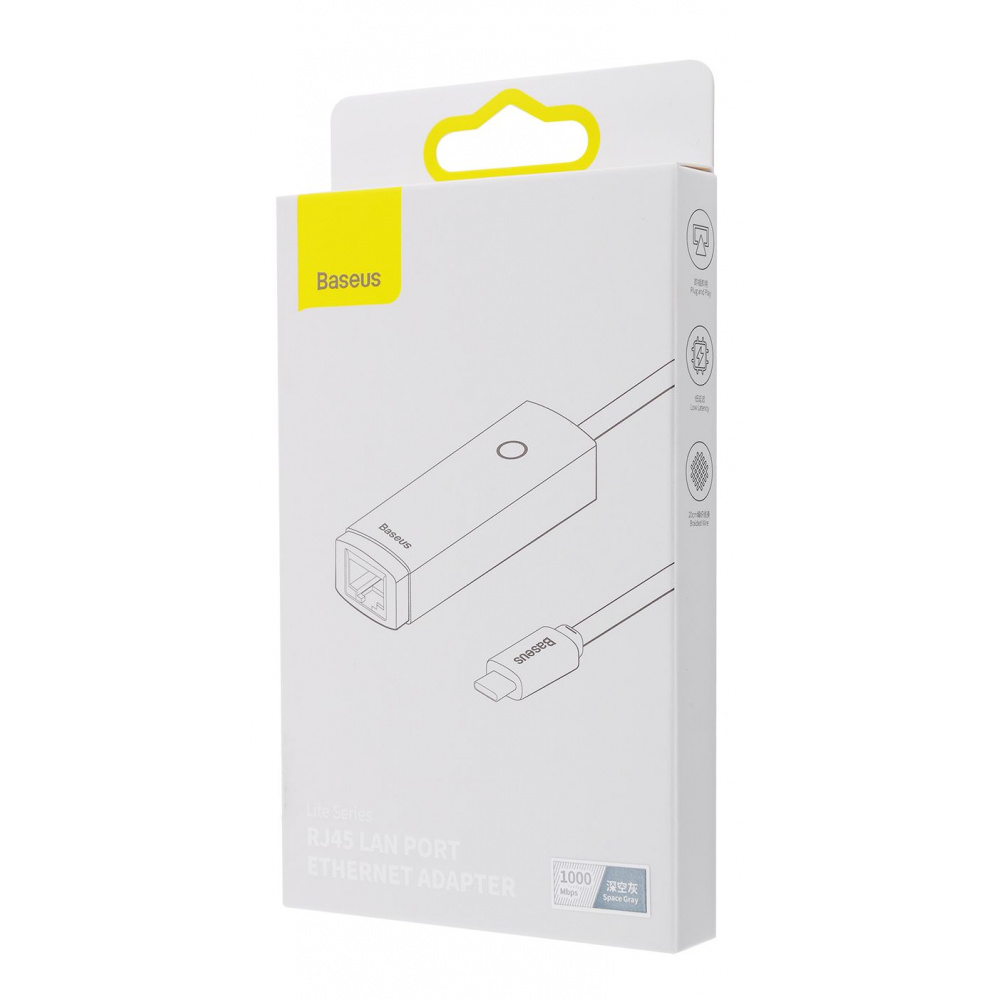 Baseus Lite Series Ethernet Adapter 1000Mbps (Type-C to RJ45) - фото 1